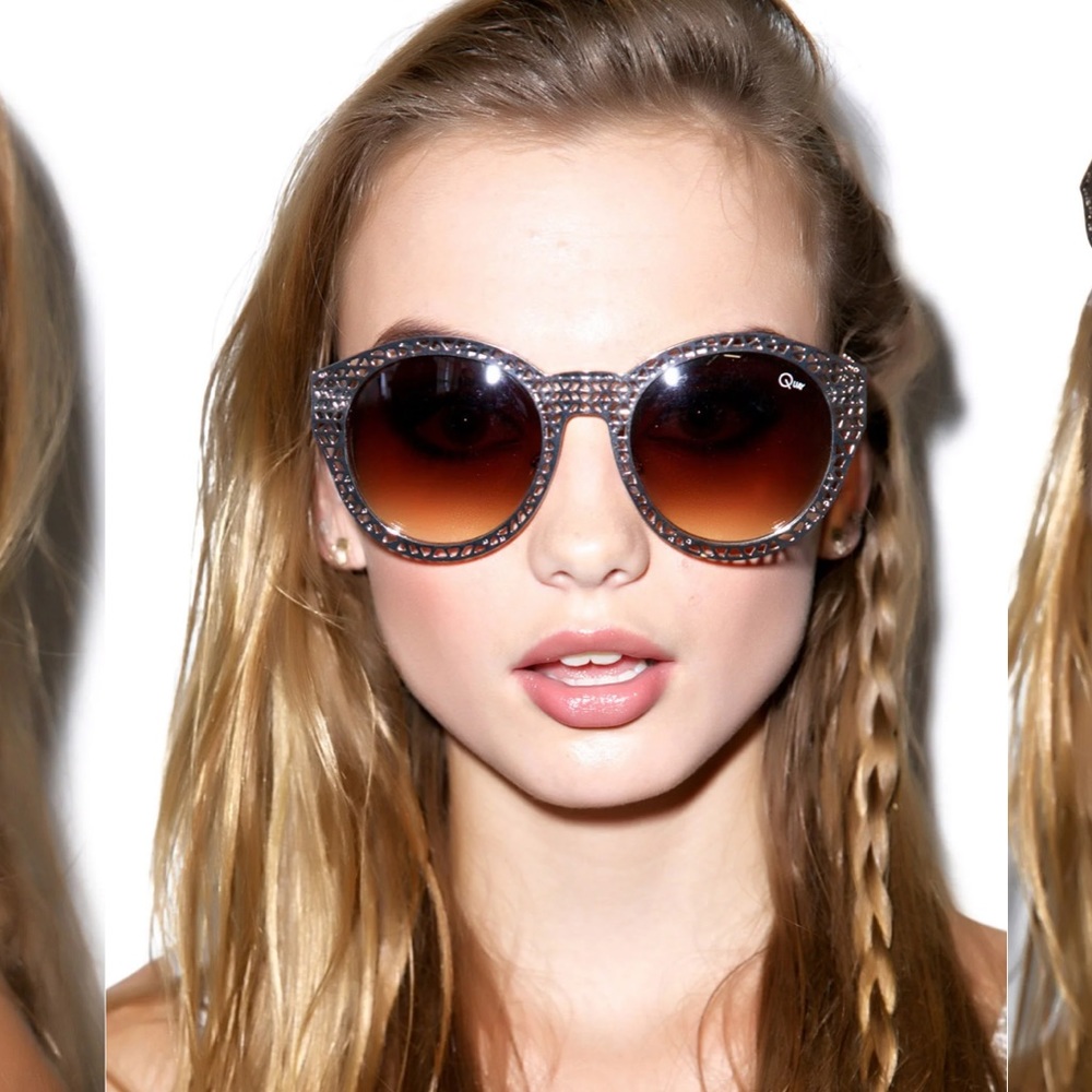 Quay Estelle Metal Cutout Sunglasses